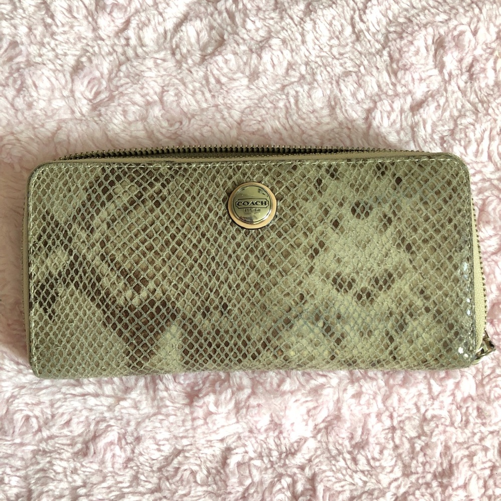 Coach Soft Snakeskin Accordion Wallet